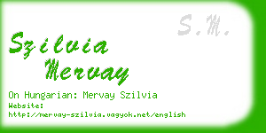 szilvia mervay business card